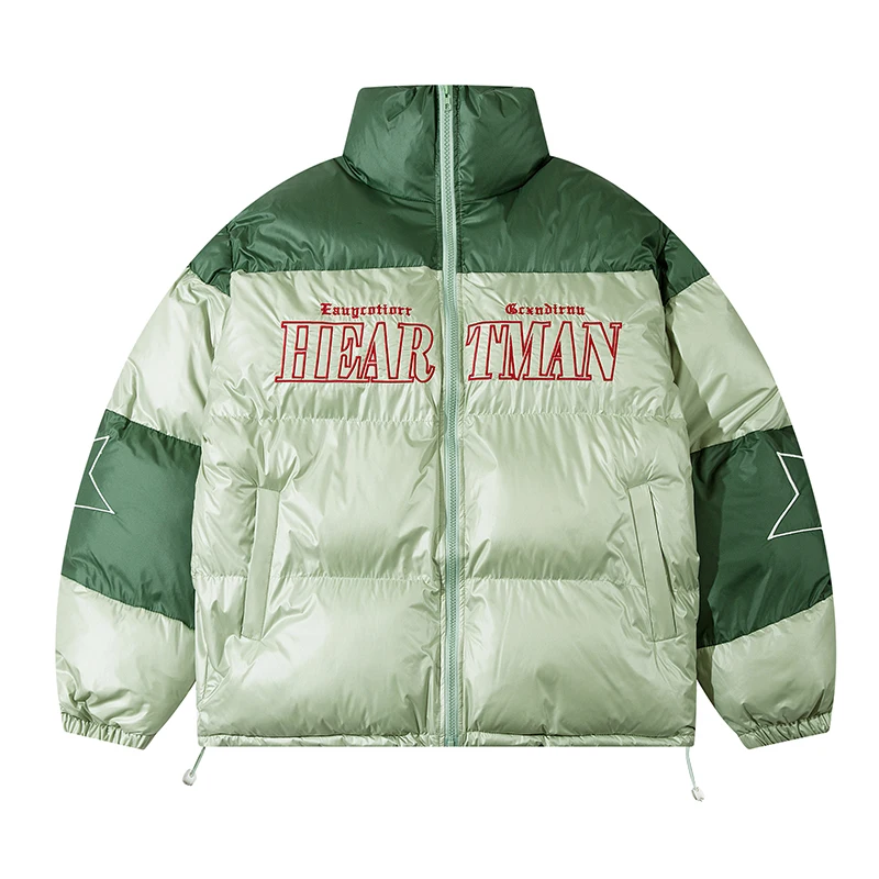 Winter Stand-up Collar Cotton Jacket Men's Large Personality Splicing Fluffy Casual Print Letters Cotton Coat Coat Couple Models
Winter Stand-up Collar Cotton Jacket Men's Large Personality Splicing Fluffy Casual Print Letters Cotton Coat Coat Couple Models