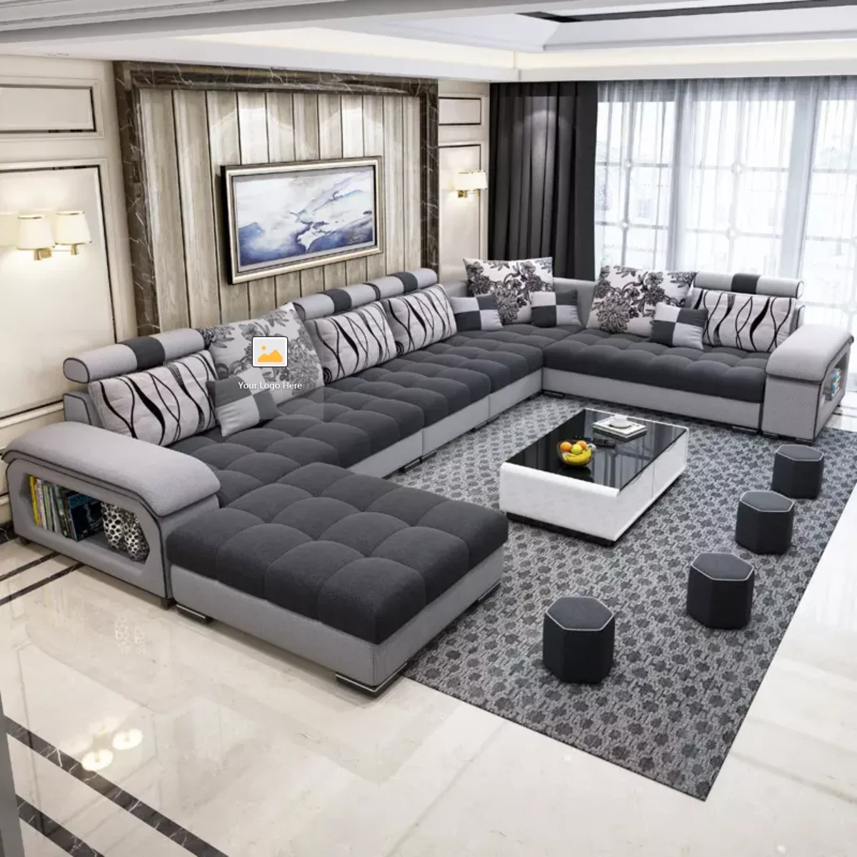 

Роскошный тканевый угловой диван в скандинавском стиле, набор мебели для гостиной, секционные бархатные Современные l-образные диваны