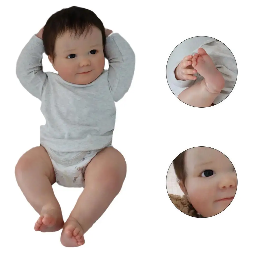 24inch Finished Doll Reborn Doll June Awake Lifelike Soft Cuddly Body Doll Hand Paint Doll With Genesis Paint 3D Skin
24inch Finished Doll Reborn Doll June Awake Lifelike Soft Cuddly Body Doll Hand Paint Doll With Genesis Paint 3D Skin
