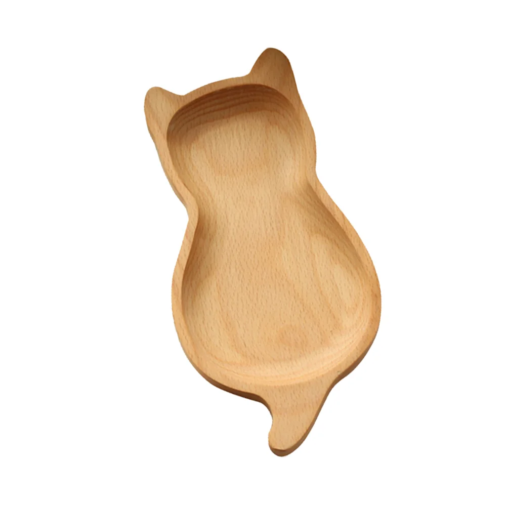 

Wood Cat Serving Plate Shaped Plates Dish Dessert Wooden Snack Platter Appetizer Trays Platters Dinner Tray Food Japanese