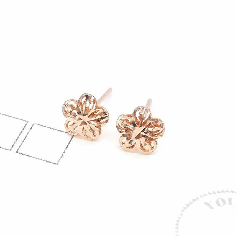 585 purple gold plated 14K rose gold delicate small flower ear studs elegant fresh earrings for women everyday party jewelry
585 purple gold plated 14K rose gold delicate small flower ear studs elegant fresh earrings for women everyday party jewelry