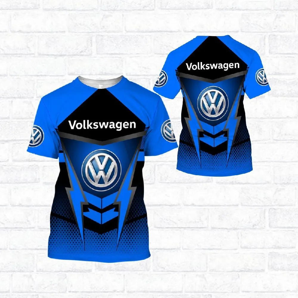 Футболка Volkswagen мужская оверсайз Модная тонкая спортивная футболка с 3d-цифровым