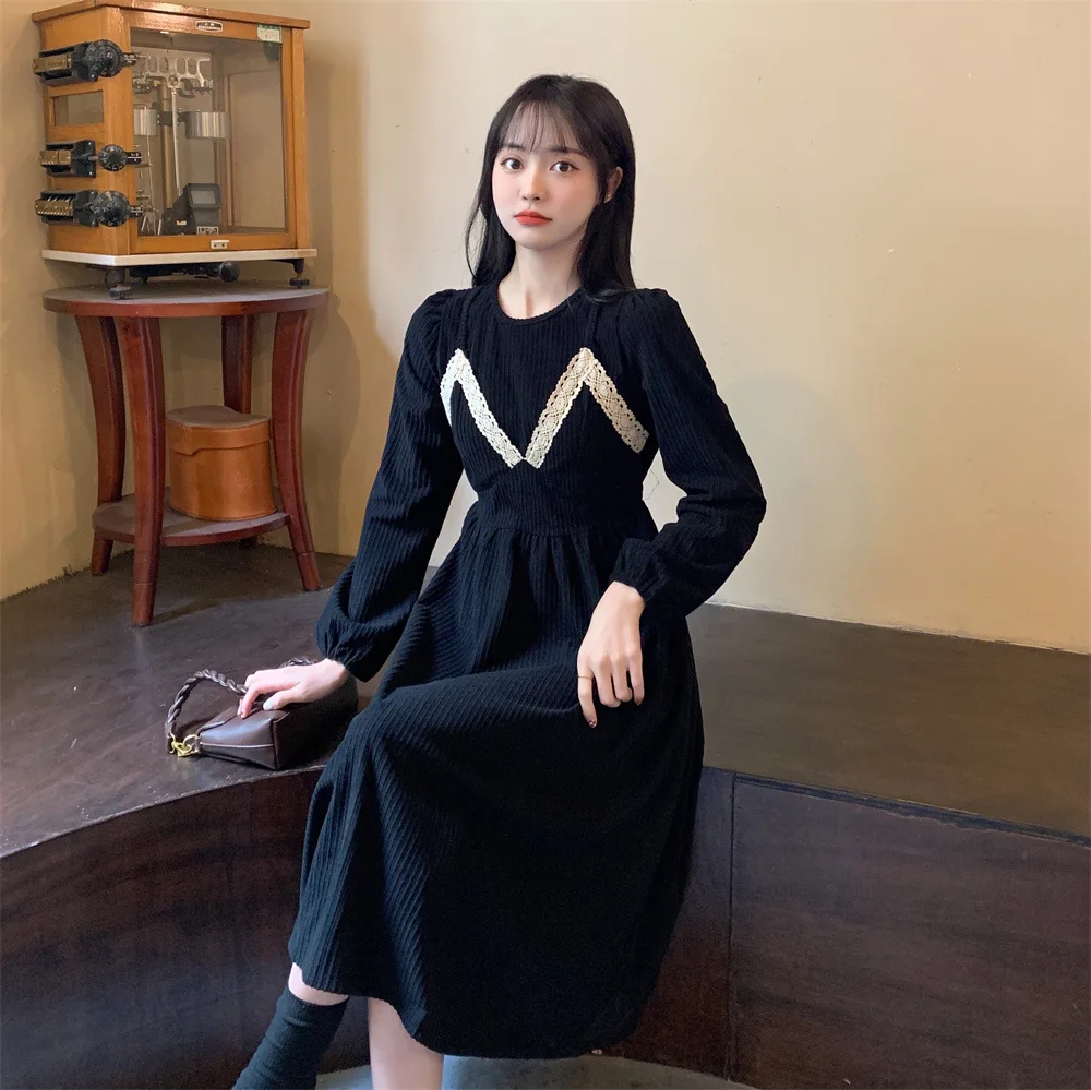 Elegant Dresses for Women Shoulder Straps Skirt Spring/Autumn Slim Corduroy Dress Mid-Calf Vintage Dress Long Sleeve Dress
Elegant Dresses for Women Shoulder Straps Skirt Spring/Autumn Slim Corduroy Dress Mid-Calf Vintage Dress Long Sleeve Dress
