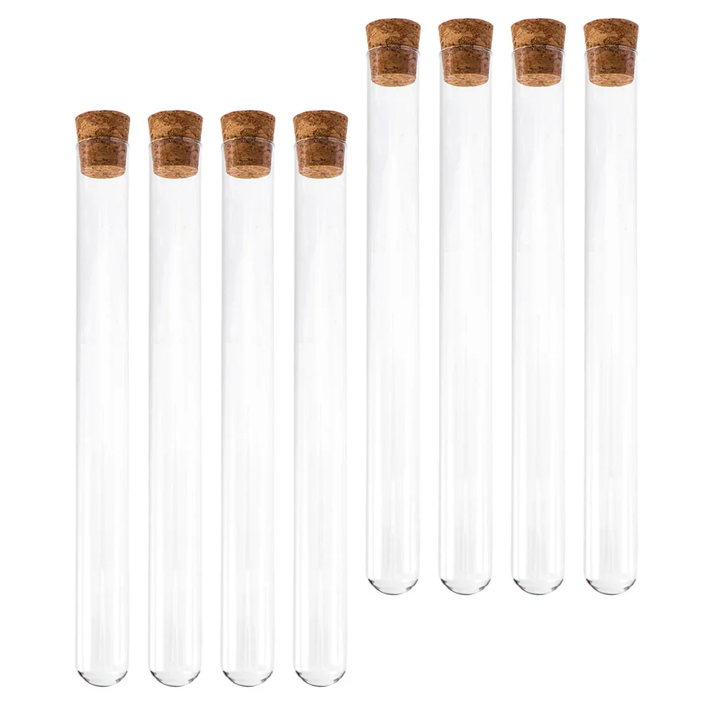 8Pcs Glass Test Tubes Transparent Sample Tubes Flat Mouth Glass Tubes with Plugs
8Pcs Glass Test Tubes Transparent Sample Tubes Flat Mouth Glass Tubes with Plugs