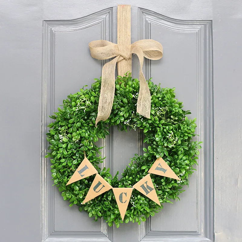 Lucky Simulation Green Leaf Wreath Easter Spring Decoration Hotel Restaurant Door Wall Hanging Home Decoration Gift
Lucky Simulation Green Leaf Wreath Easter Spring Decoration Hotel Restaurant Door Wall Hanging Home Decoration Gift