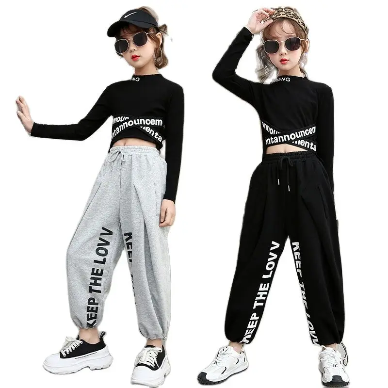 New Arrival Kids Girls Outfits Fashion Teenage Jogger Set Black Tshirts and Loose Grey Pants Children Clothing Set Sport Clothes
New Arrival Kids Girls Outfits Fashion Teenage Jogger Set Black Tshirts and Loose Grey Pants Children Clothing Set Sport Clothes