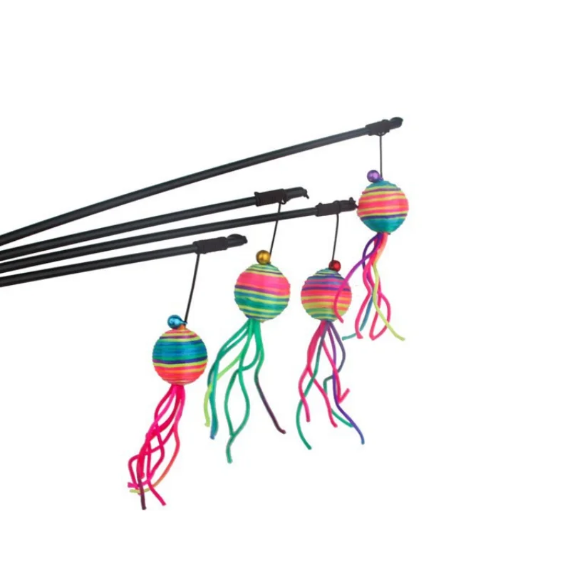 Cat Toys Random Color Cat Wand Toy Colorful Ball Tassel Kitten Stick Toy Cats Teaser With Small Bell Pet Products 
Cat Toys Random Color Cat Wand Toy Colorful Ball Tassel Kitten Stick Toy Cats Teaser With Small Bell Pet Products