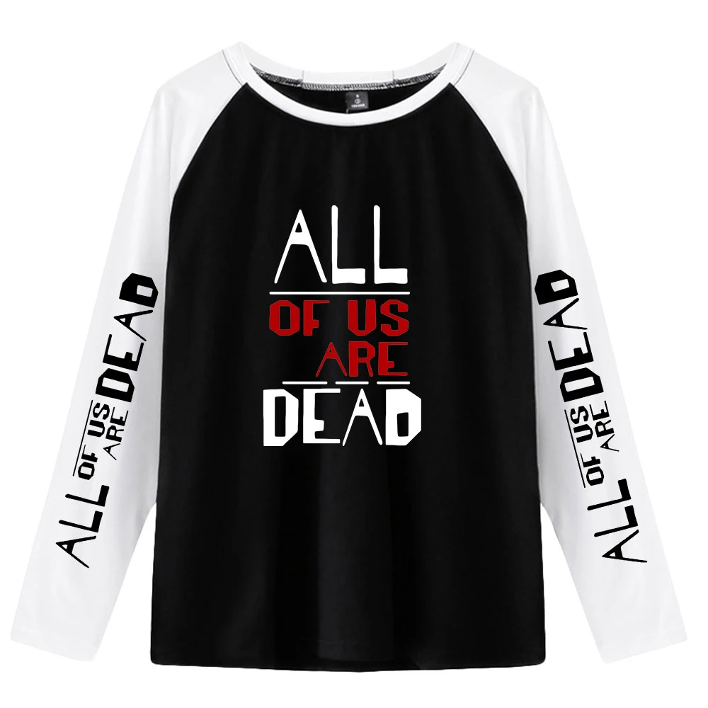 Spring Men Long Sleeve T Shirt TV Series All of Us Are Dead Patchwork O Neck Top Fashion Men's Women's Letter Print T Shirt Top
Spring Men Long Sleeve T Shirt TV Series All of Us Are Dead Patchwork O Neck Top Fashion Men's Women's Letter Print T Shirt Top