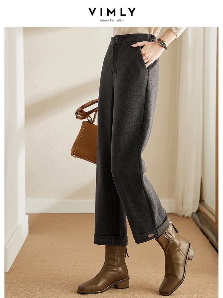 Vimly Loose Straight Leg Pants for Women Winter Vintage Thicken Warm Herringbone Elastic Waist Ankle Length Harlem Pants V6828
Vimly Loose Straight Leg Pants for Women Winter Vintage Thicken Warm Herringbone Elastic Waist Ankle Length Harlem Pants V6828