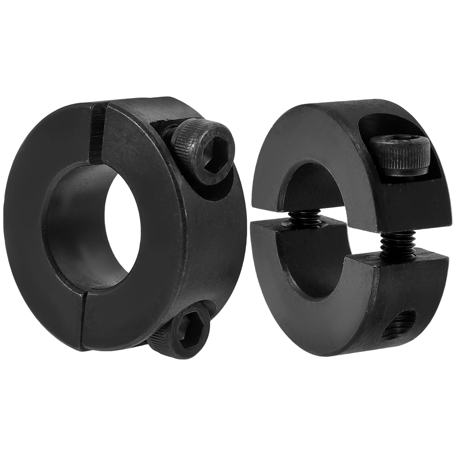 

2 Pcs Screw Shaft Collar Fixed Ring Stop Collars Screws Style Clamp Steel Clamping Axle Throat