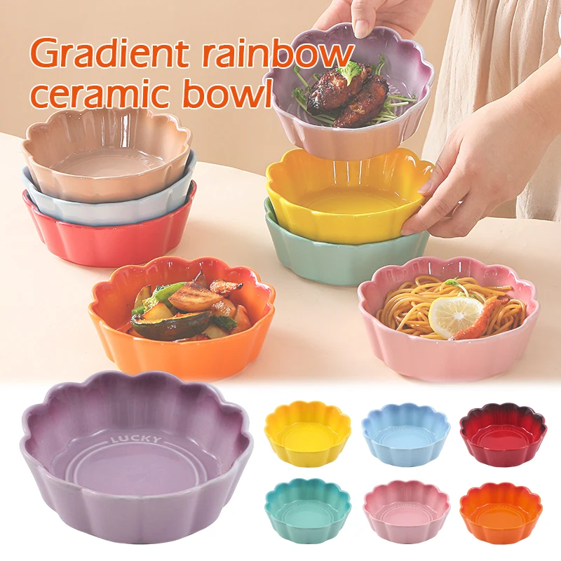 Oven Baking Ceramic Bowl 6 Inch Gradual Change Rainbow Oven Air Frying Pan Baking Rice Household Cheese Dessert Breakfast Bowl
Oven Baking Ceramic Bowl 6 Inch Gradual Change Rainbow Oven Air Frying Pan Baking Rice Household Cheese Dessert Breakfast Bowl