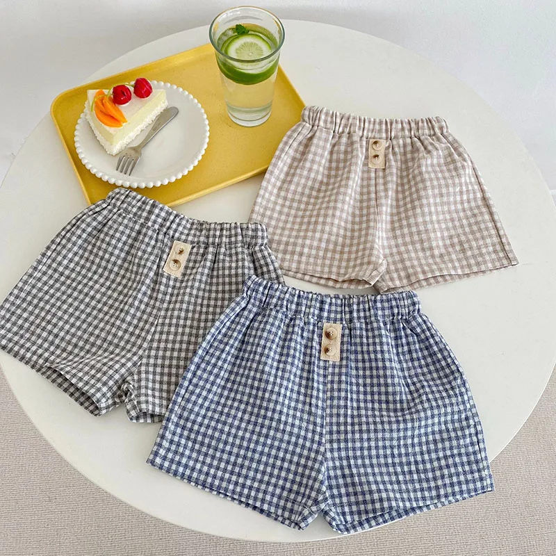 Infant Toddler Baby Girls Summer Plaid Short Pants Cotton Fashion Causal Pants Korean Style Baby Boys Girls Clothes
Infant Toddler Baby Girls Summer Plaid Short Pants Cotton Fashion Causal Pants Korean Style Baby Boys Girls Clothes