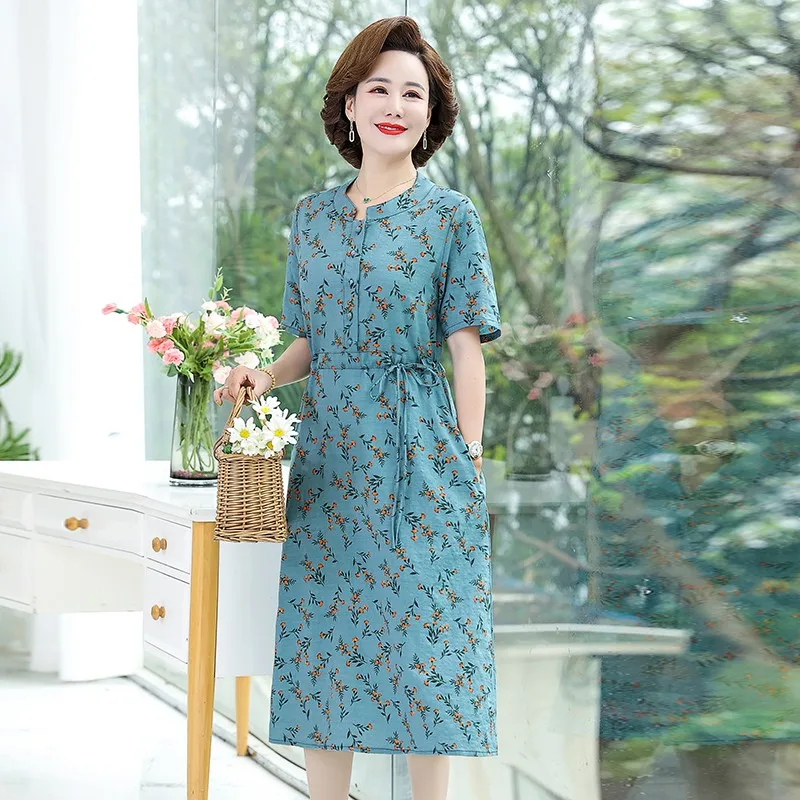 Women Blue Floral Cotton Vintage Midi Dresses Elegant Female 5XL Print Sundress Summer Party Bodycon Vestidos
Women Blue Floral Cotton Vintage Midi Dresses Elegant Female 5XL Print Sundress Summer Party Bodycon Vestidos