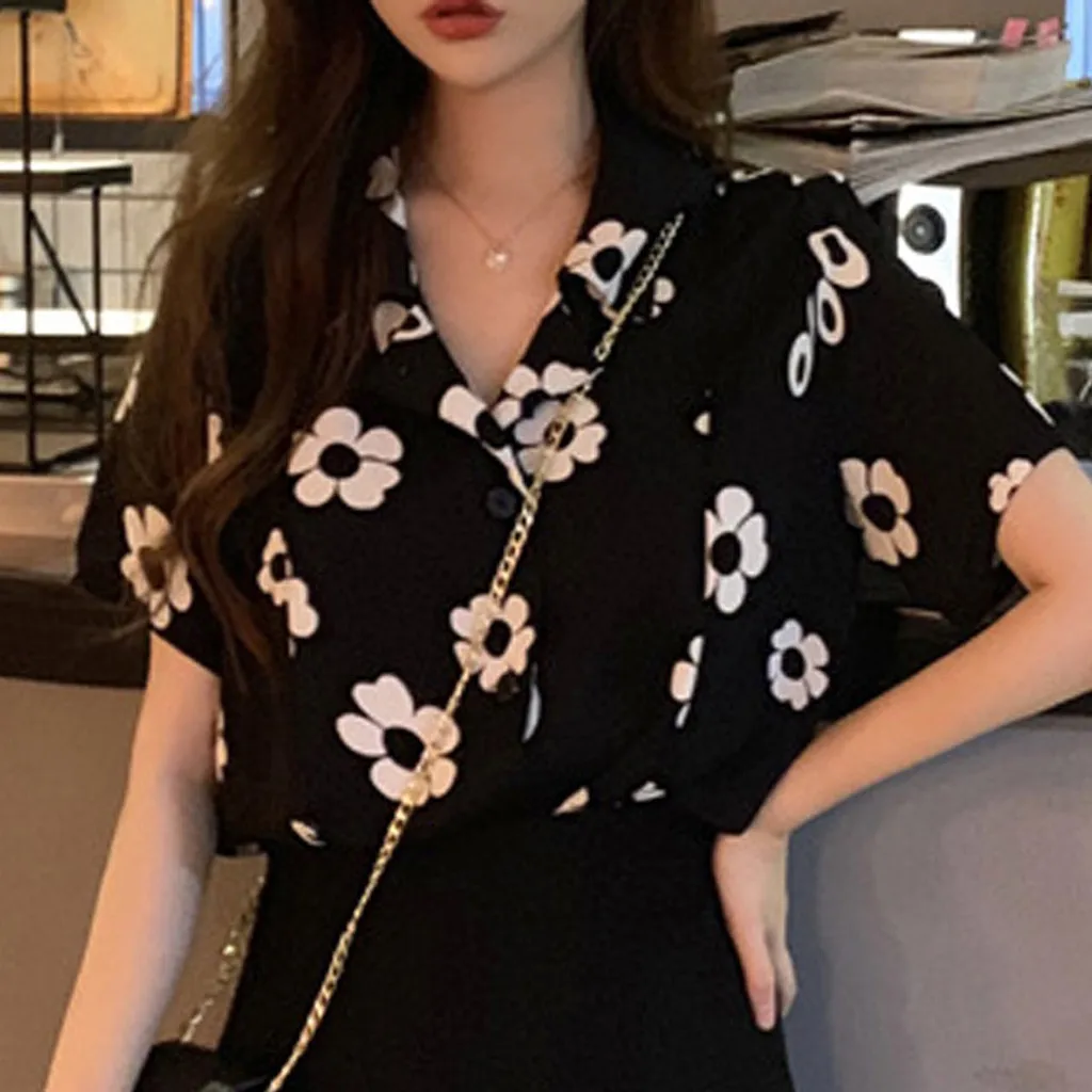 Solid Black Shirts for Women Shirts Button Casual Fashion Short Women Printed Ladies Sleeve Tops Cotton Sleep Tops Women
Solid Black Shirts for Women Shirts Button Casual Fashion Short Women Printed Ladies Sleeve Tops Cotton Sleep Tops Women