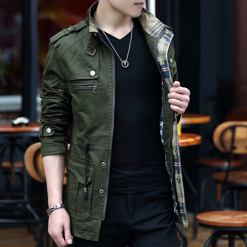 Brand Spring Autumn Men Mid-Long Trench Coats Superior Quality Zip Male Fashion Outerwear Jackets Windbreaker Y888
Brand Spring Autumn Men Mid-Long Trench Coats Superior Quality Zip Male Fashion Outerwear Jackets Windbreaker Y888