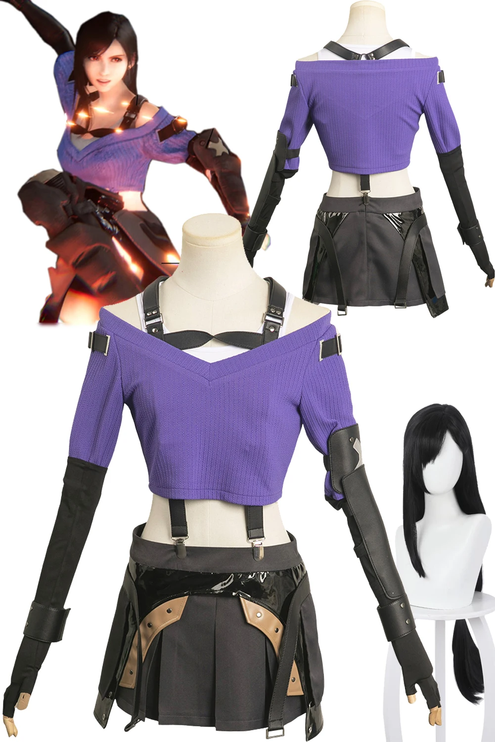 Женский косплей-костюм FF7 Tifa Lockhart, фиолетовые костюмы для игры, финальная фантазия, Ⅶ, костюм, маскировка, косплей для взрослых и девочек, наряд для ролевых игр на Хэллоуин
Женский косплей-костюм FF7 Tifa Lockhart, фиолетовые костюмы для игры, финальная фантазия, Ⅶ, костюм, маскировка, косплей для взрослых и девочек, наряд для ролевых игр на Хэллоуин
