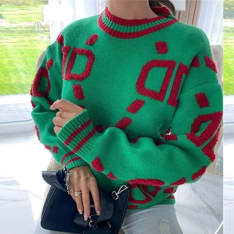 New Women Sweater Green Striped Pink Knit Lady Pullover Oversize Sweaters Autumn Winter O-neck Loose Casual Knitted Pullovers
New Women Sweater Green Striped Pink Knit Lady Pullover Oversize Sweaters Autumn Winter O-neck Loose Casual Knitted Pullovers