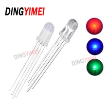 100pcs 5mm RGB LED Emitting Diode Micro Indicator Arduino Red Green Blue Multicolor Common Anode Cathode 3V DIY PCB Circuit Bulb