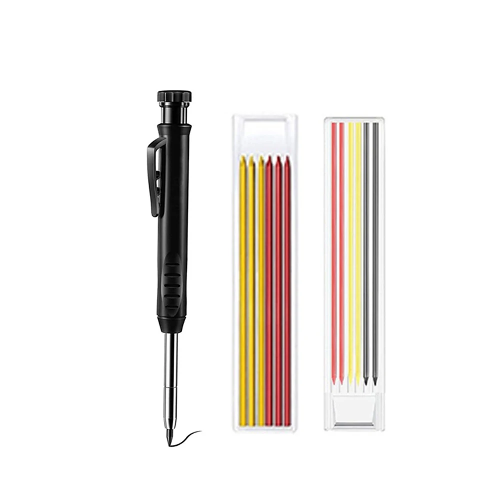 Carpenter Pencil Deep Hole Marker Pen Mini Adjustable Graphite Mine Refill With Built-In Sharpener Solid Woodworking Tool Pencil
Carpenter Pencil Deep Hole Marker Pen Mini Adjustable Graphite Mine Refill With Built-In Sharpener Solid Woodworking Tool Pencil