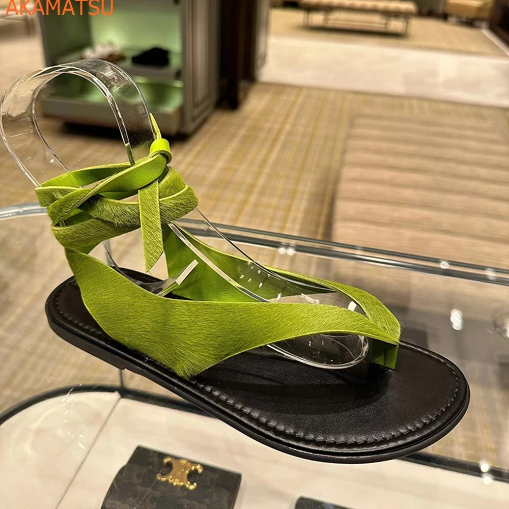 Round Toe Flip Flops Women Sandals Ankle Strap Lace Up Green Flat Sole Fashion Comfortable Slingback Casual Modern Women Shoes
Round Toe Flip Flops Women Sandals Ankle Strap Lace Up Green Flat Sole Fashion Comfortable Slingback Casual Modern Women Shoes