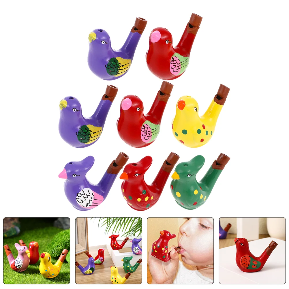 

8 Pcs Kids Ceramic Whistles Water Multicolor Party Toys Ceramics Children Props Travel