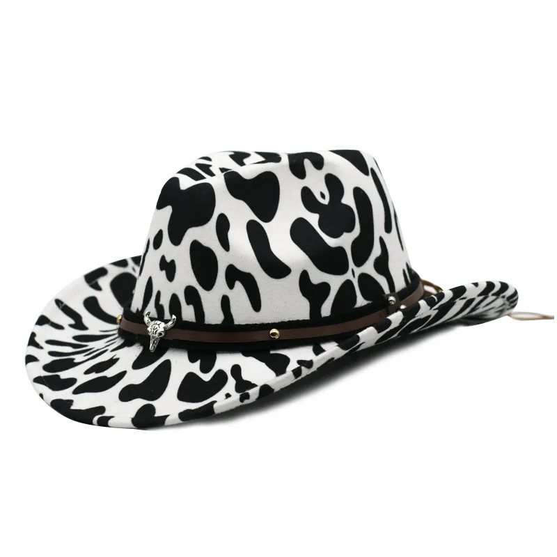 Women's hat fedoras Cow pattern Men's hat autumn Winter felt panama headgear fashion chapel beach warm Wedding picture 2022 new
Women's hat fedoras Cow pattern Men's hat autumn Winter felt panama headgear fashion chapel beach warm Wedding picture 2022 new