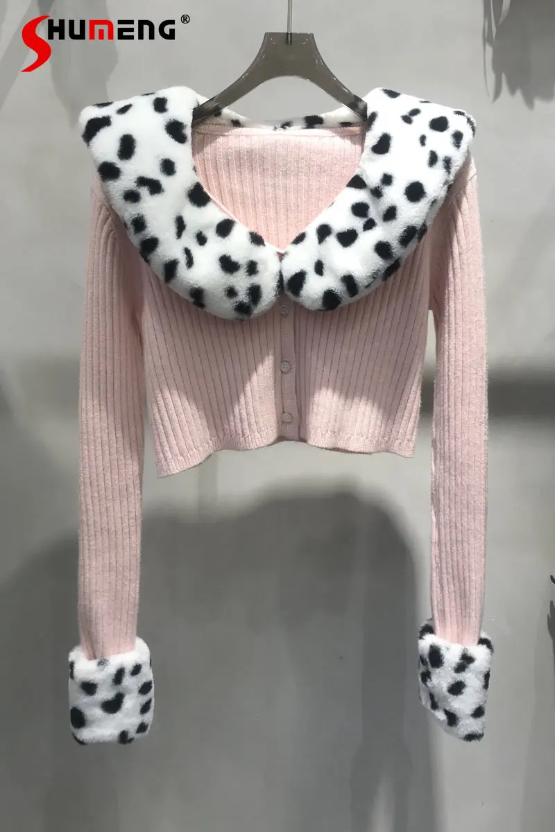 High Waist Slimming Short Knitwear for Women Autumn New Leopard Print Fur Collar Long Sleeve Sexy All-Matching Cardigan Top
High Waist Slimming Short Knitwear for Women Autumn New Leopard Print Fur Collar Long Sleeve Sexy All-Matching Cardigan Top