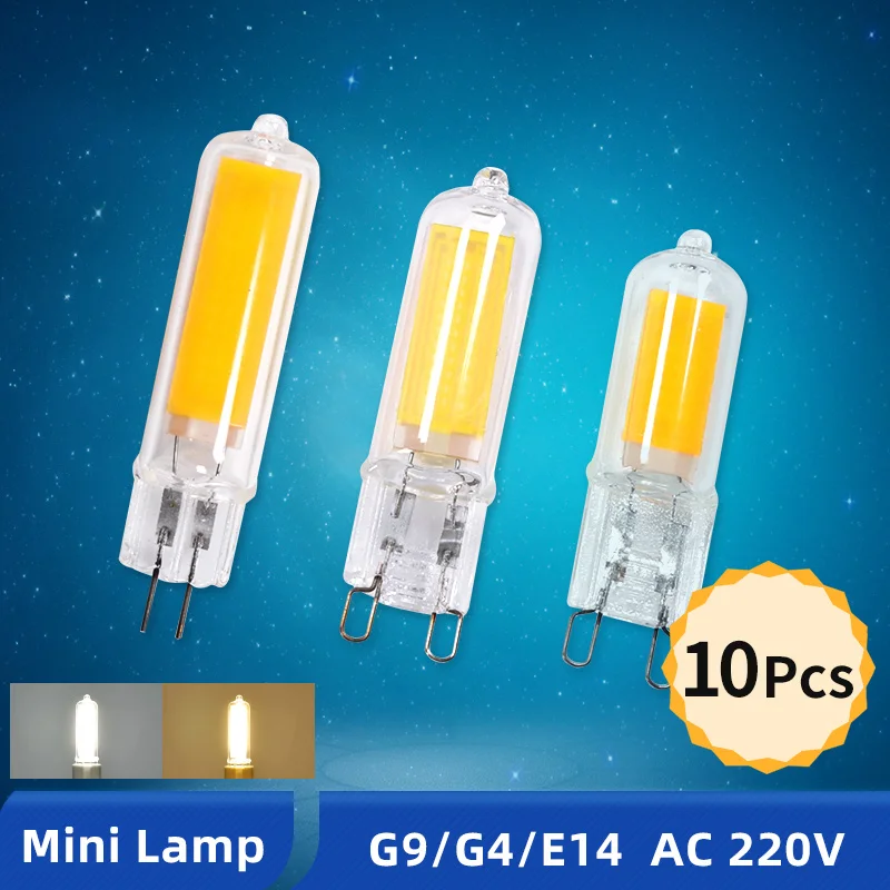 

OK-B 10pcs LED COB G4 G9 E14 Bulb AC/DC 12V 3w 5w 220V High Brightness LED G4 G9 Light Bulb For Chandelier Replace Halogen Lamp