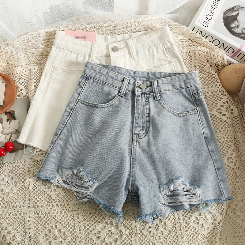 2022 New Worn High-waisted Thin Light-colored Denim Shorts Women's Summer Fashion All-match Ripped Loose Hot Pants Trend
2022 New Worn High-waisted Thin Light-colored Denim Shorts Women's Summer Fashion All-match Ripped Loose Hot Pants Trend