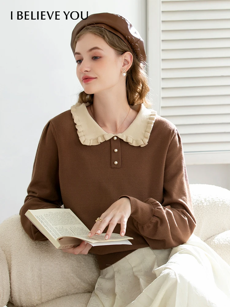 Свитер женский осенний с кукольным воротником и длинным рукавом, 2022
Свитер женский осенний с кукольным воротником и длинным рукавом, 2022