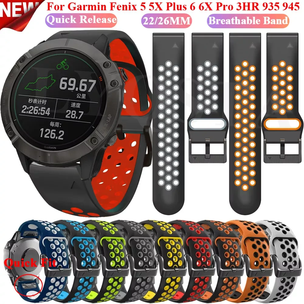 22 26mm Watchband QuickFit Straps For Garmin Fenix 7X 7 6 6X Pro 5X 5 3HR 935 EPIX Breathable Silicone Smart Watch Band Bracelet
22 26mm Watchband QuickFit Straps For Garmin Fenix 7X 7 6 6X Pro 5X 5 3HR 935 EPIX Breathable Silicone Smart Watch Band Bracelet