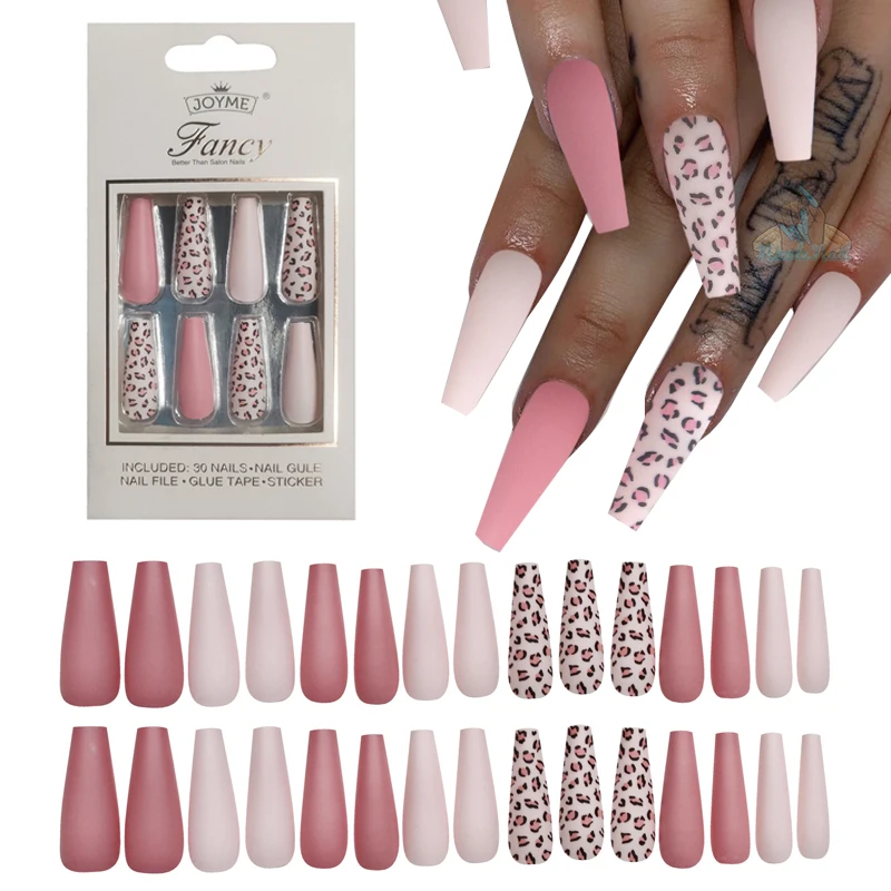 30PCS Leopard Print Nail Art Wearable Press On Fake Nails Tips Long Coffin Detachable Acrylic False Nails
30PCS Leopard Print Nail Art Wearable Press On Fake Nails Tips Long Coffin Detachable Acrylic False Nails