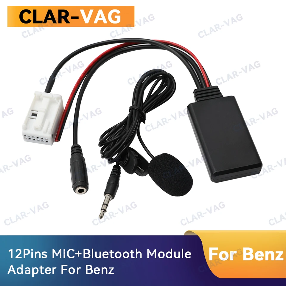

Bluetooth Module Receiver Adapter Radio Stereo AUX Cable Adapter 12Pin For Mercedes-Benz W169 W245 W203 W209 W251 W221 R230