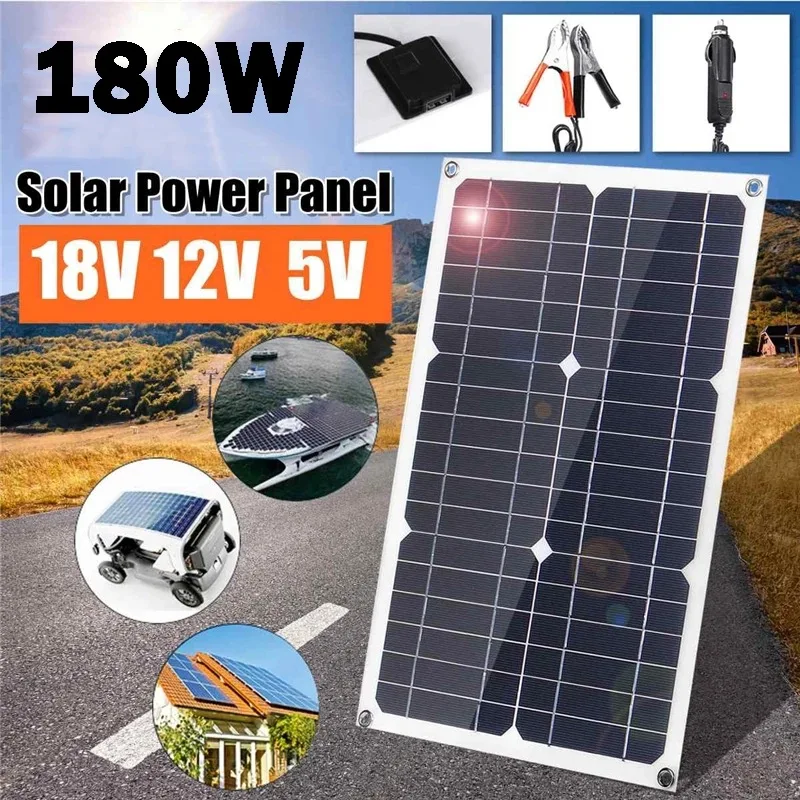 12V 180W Protable Solar Panel Kit 2 USB Charger Port with 30A/60A Solar Charge Controller Off Grid Monocrystalline Module
12V 180W Protable Solar Panel Kit 2 USB Charger Port with 30A/60A Solar Charge Controller Off Grid Monocrystalline Module