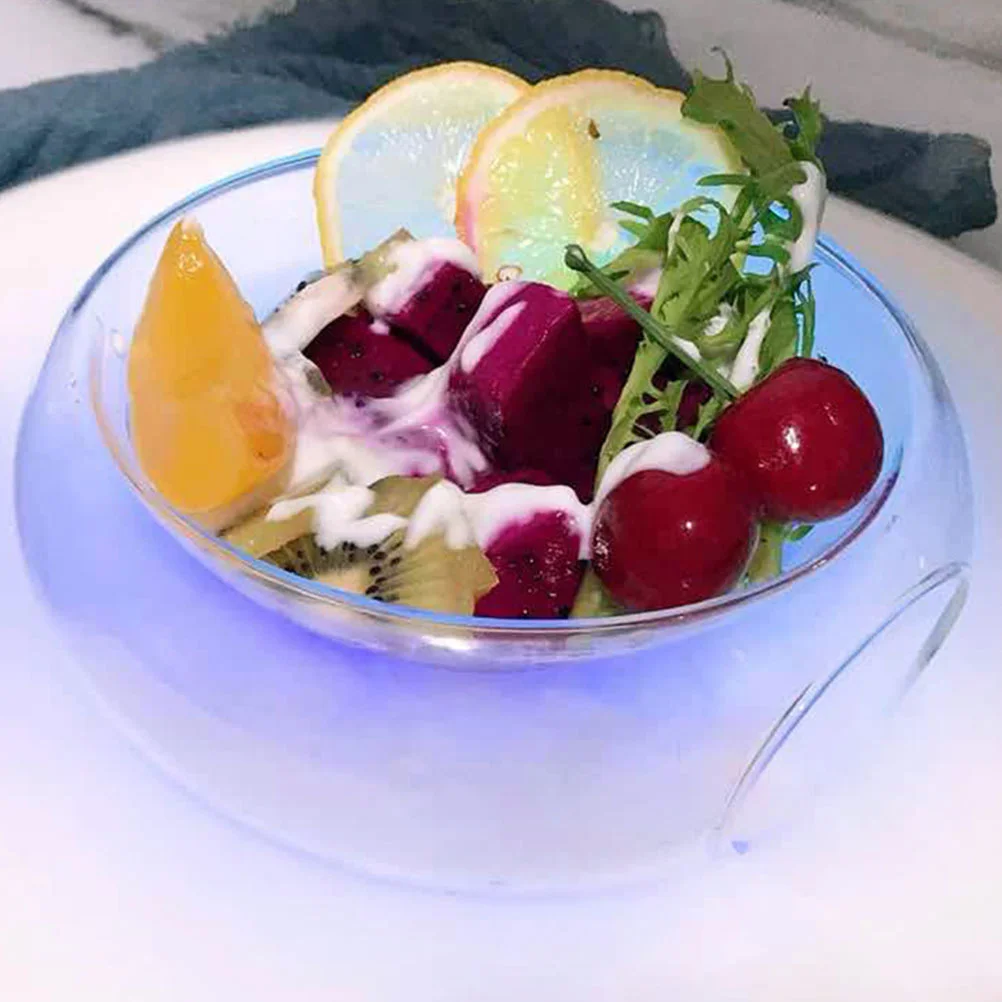 

Bowl Fruit Salad Ice Bowls Serving Chilled Dry Transparent Dip Food Vegetable Chiller Dish Caviar Kitchen Server Decorative