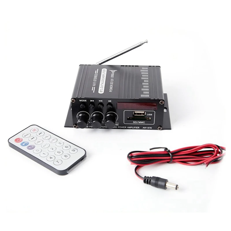 Домашний цифровой усилитель AK370, мини Hi-Fi Bluetooth аудио усилитель мощности для SD-карты, U-диска, Aux колонки, Mp3 стерео звук
Домашний цифровой усилитель AK370, мини Hi-Fi Bluetooth аудио усилитель мощности для SD-карты, U-диска, Aux колонки, Mp3 стерео звук