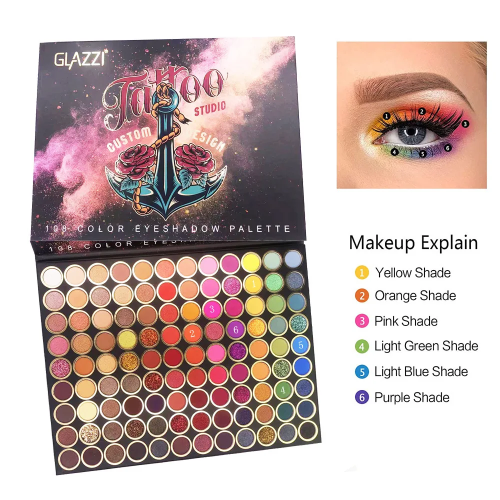 108 Colors Glitter Shimmer Matte Eyeshadow Palette Professional Long-lasting Waterproof Eye Shadow Performance Make-up Plate
108 Colors Glitter Shimmer Matte Eyeshadow Palette Professional Long-lasting Waterproof Eye Shadow Performance Make-up Plate