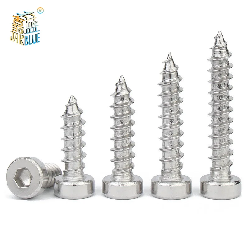 10pcs/lot M2 M2.5 M3 M3.5 M4 M5 M6 Hexagon Hex Socket Cap Head Self Tapping Screw 304 Stainless Steel Allen Head for Speaker
10pcs/lot M2 M2.5 M3 M3.5 M4 M5 M6 Hexagon Hex Socket Cap Head Self Tapping Screw 304 Stainless Steel Allen Head for Speaker