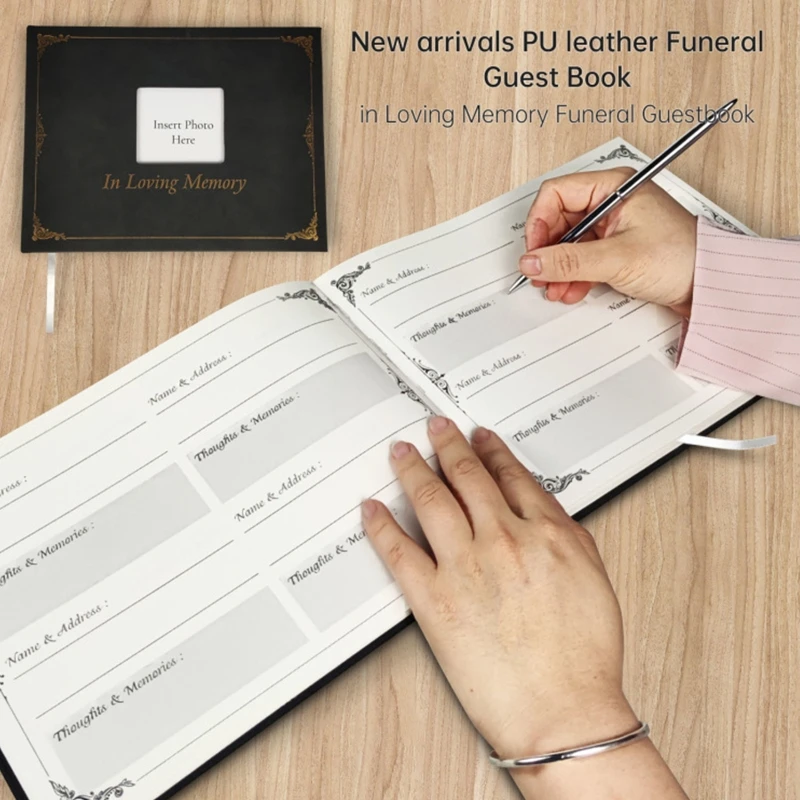Funeral Guest Book with Pu Cover 100 Pages Missing Someone Who Has Left Serious Sadness Occasion Guest Writing Supplies 87HA
Funeral Guest Book with Pu Cover 100 Pages Missing Someone Who Has Left Serious Sadness Occasion Guest Writing Supplies 87HA