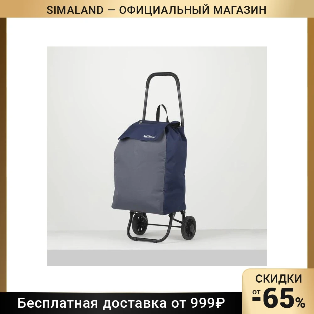 Сумка-тележка отдел на шнуре наружный карман колёса 16 5 см нагрузка до 40 кг цвет