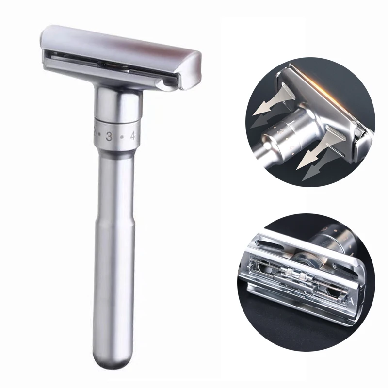 Adjustable Safety Razor Double Edge Classic Mens Shaving Mild to Aggressive 1-6 File Hair Removal Shaver it with 5 Blades
Adjustable Safety Razor Double Edge Classic Mens Shaving Mild to Aggressive 1-6 File Hair Removal Shaver it with 5 Blades