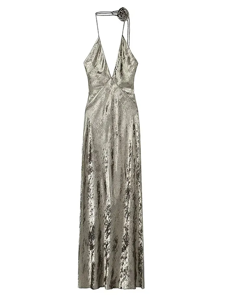Stain Deep V Neck Backless Sling Robes Sexy Sleeveless Zipper Hanging Collar Vestidos Women Fashion Party Club Evening Gowns
Stain Deep V Neck Backless Sling Robes Sexy Sleeveless Zipper Hanging Collar Vestidos Women Fashion Party Club Evening Gowns