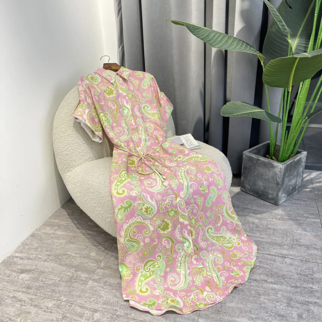 Green Paisley Flower Print Dresses String Belt Special Design 2022 Latest Summer Women Top Quality Linen One Piece
Green Paisley Flower Print Dresses String Belt Special Design 2022 Latest Summer Women Top Quality Linen One Piece