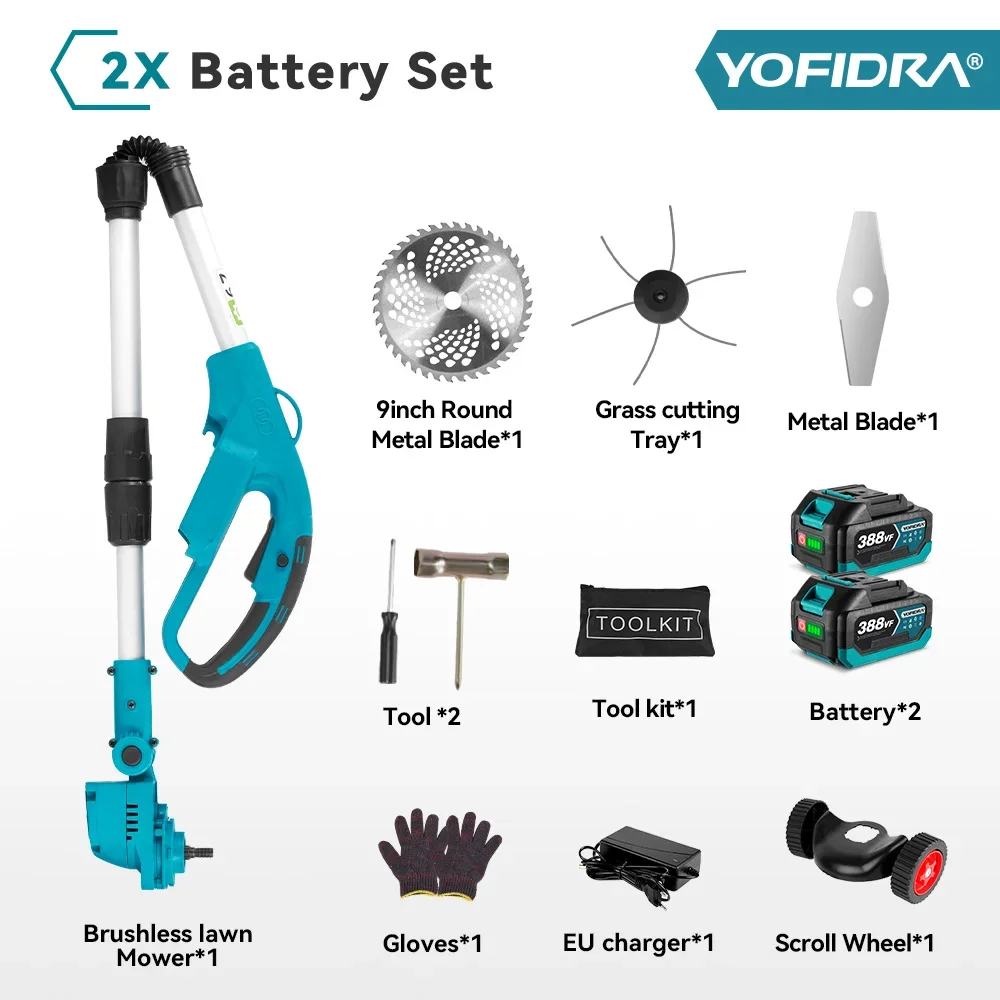 YOFIDRA Бесщеточная электрическая газонокосилка 9 дюймов 4000 Вт
YOFIDRA Бесщеточная электрическая газонокосилка 9 дюймов 4000 Вт