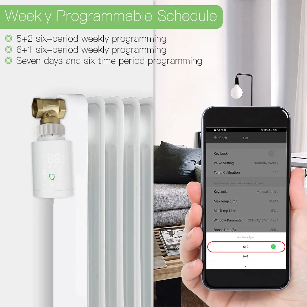 Tuya ZigBee3.0 Smart Radiator Actuator Programmable Thermostatic Valve Temperature Controller Voice Control via Alexa | Безопасность и