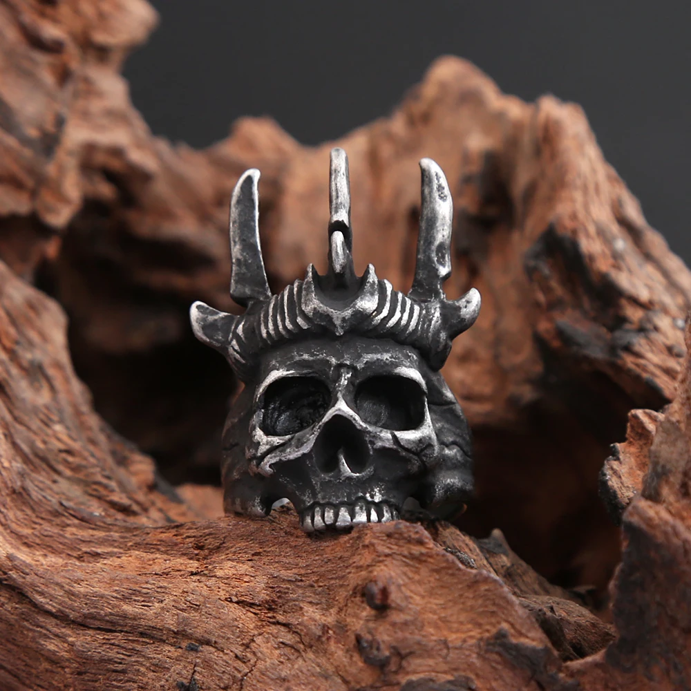 Gothic Vintage Skull Crown Rings Punk Black Stainless Steel Unique Men's Skull Ring Fashion Biker Amulet Jewelry Gifts Wholesale
Gothic Vintage Skull Crown Rings Punk Black Stainless Steel Unique Men's Skull Ring Fashion Biker Amulet Jewelry Gifts Wholesale
