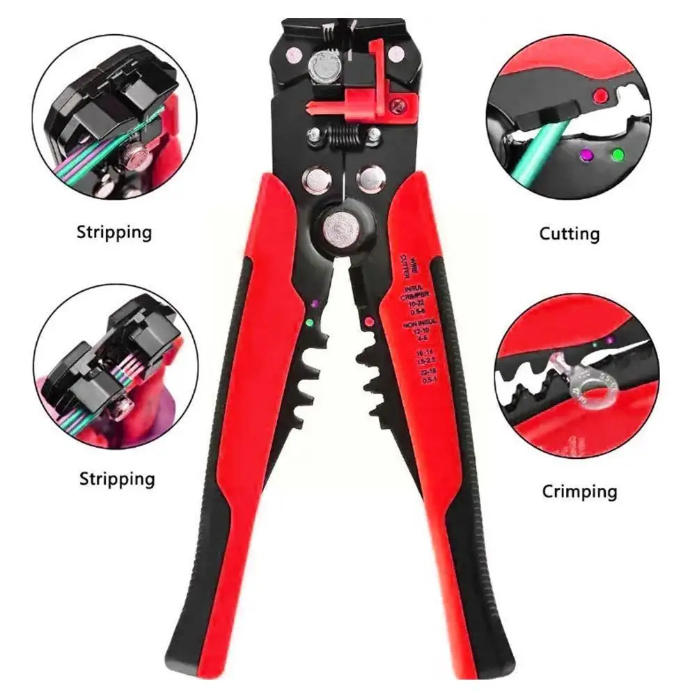 

Adjusting Insulation Cable Wire Stripper Cutter Crimper Plier Electrician Crimping Cutting Tool Wire Pliers Automatic Strip K3M9