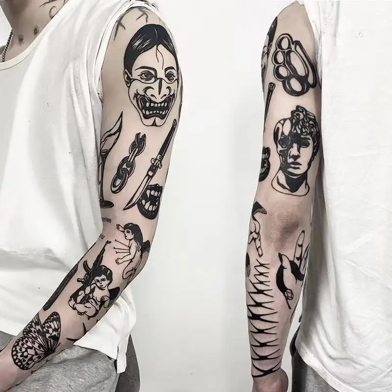 Темные цветы, классные временные тату-наклейки, водостойкие мужские и женские индивидуальные татуировки, искусственные татуировки, временные татуировки 
Темные цветы, классные временные тату-наклейки, водостойкие мужские и женские индивидуальные татуировки, искусственные татуировки, временные татуировки