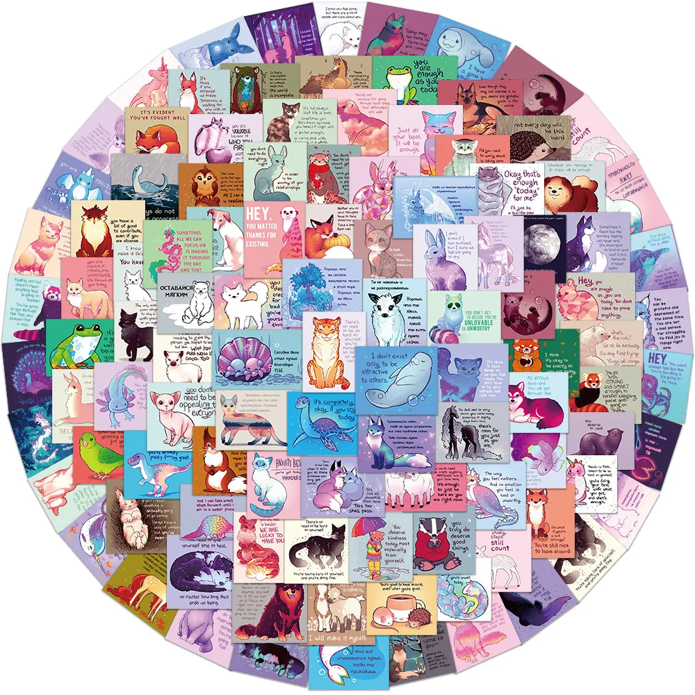110pcs Inspirational English animal Stickers Graffiti DIY Laptop Luggage Phone Computer Notebook Waterproof Decals stickers
110pcs Inspirational English animal Stickers Graffiti DIY Laptop Luggage Phone Computer Notebook Waterproof Decals stickers