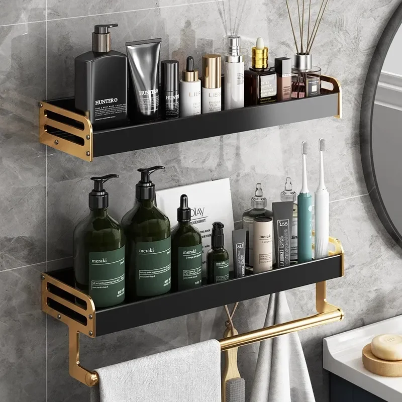 Light Luxury Bathroom Storage Bathroom Wall Cosmetic Toothbrush Cup Towel Perforation Free Rack Household Kitchen Seasoning Rack
Light Luxury Bathroom Storage Bathroom Wall Cosmetic Toothbrush Cup Towel Perforation Free Rack Household Kitchen Seasoning Rack